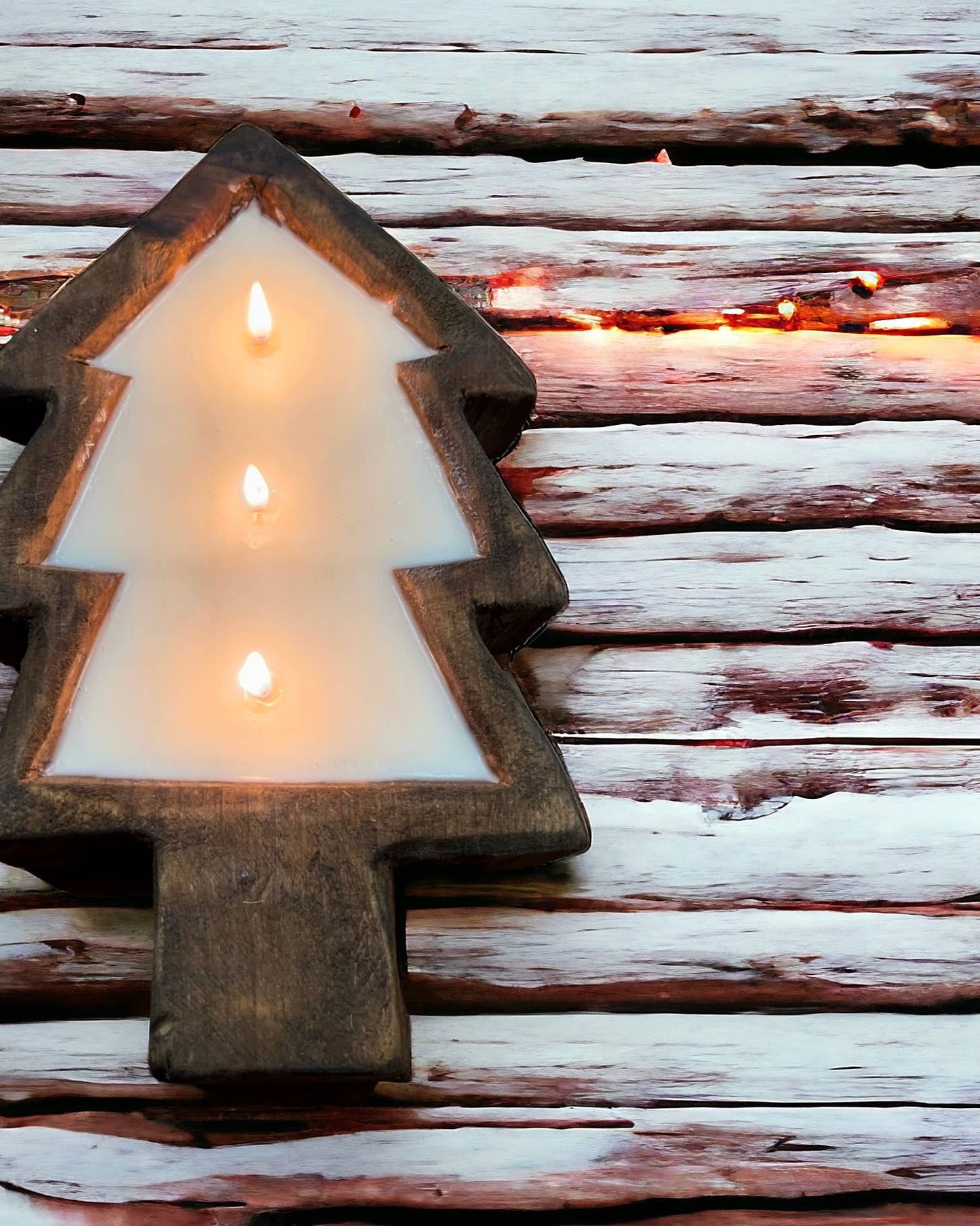 Christmas Tree Dough Bowl Candle