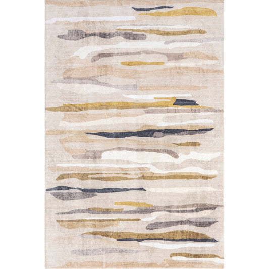 Elvi Abstract Watercolor Machine Washable Area Rug