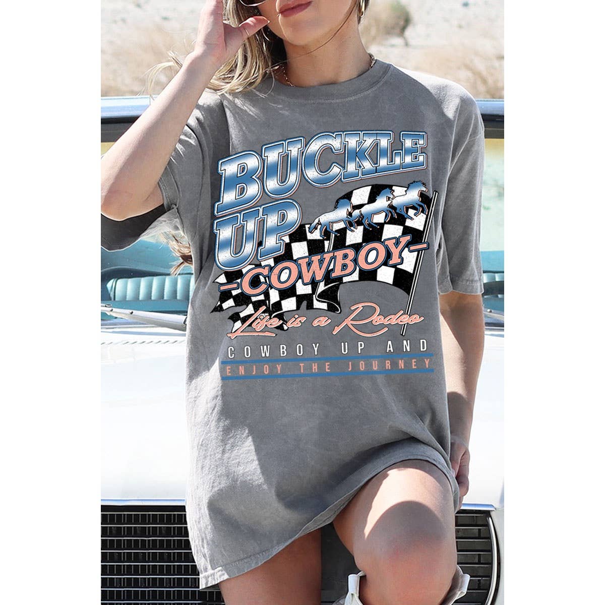 BUCKLE UP COWBOY OVERSIZED MINERAL GRAPHIC TEE