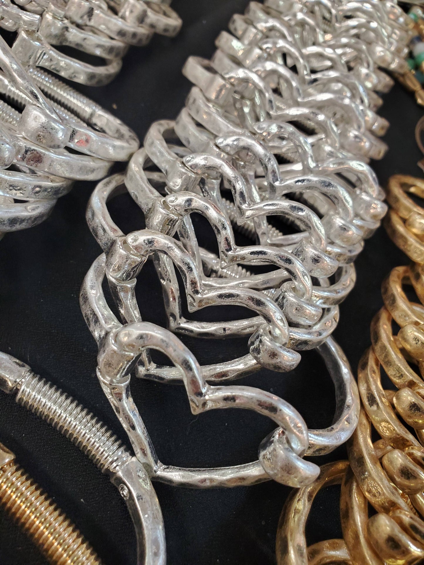 Gold or Silver Heart Cuff Bracelet