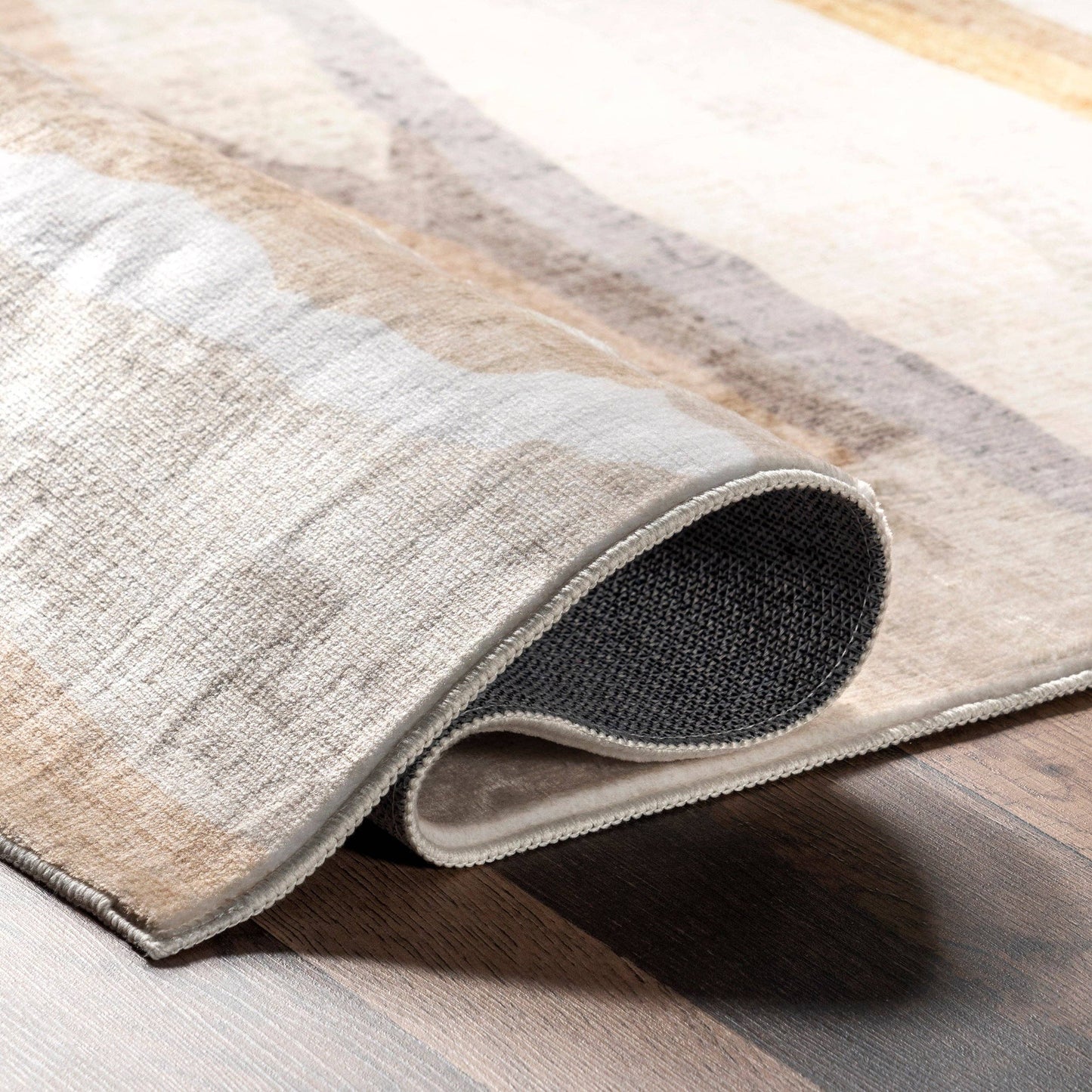 Elvi Abstract Watercolor Machine Washable Area Rug