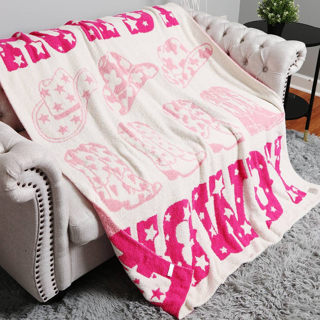 Howdy Western Theme Print Soft Throw Blanket