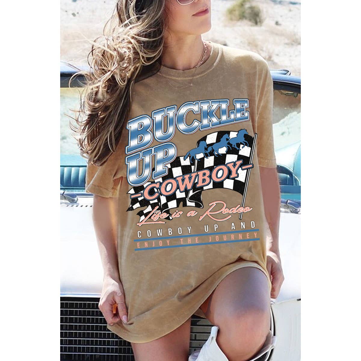 BUCKLE UP COWBOY OVERSIZED MINERAL GRAPHIC TEE