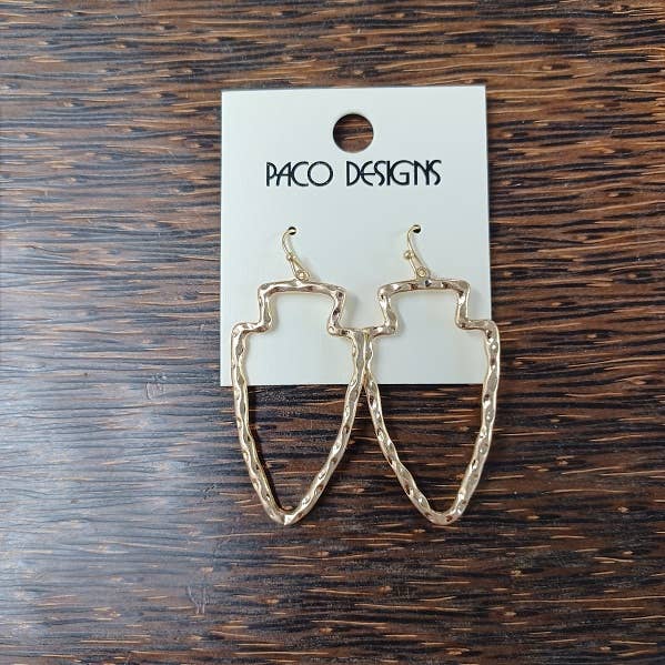 Gorgeous Matte Gold or Silver Arrowhead Earrings. GO KC CHIE