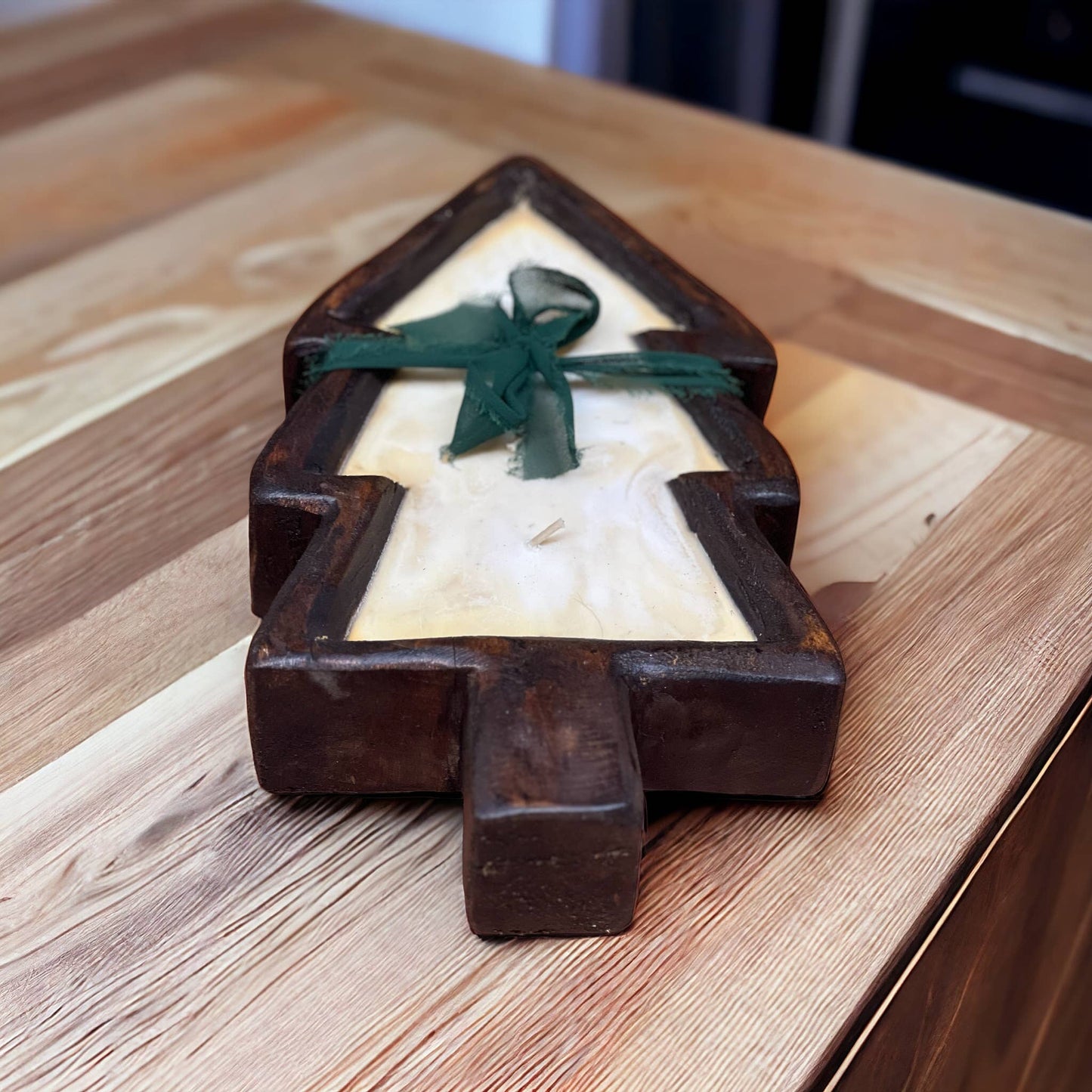 Christmas Tree Dough Bowl Candle