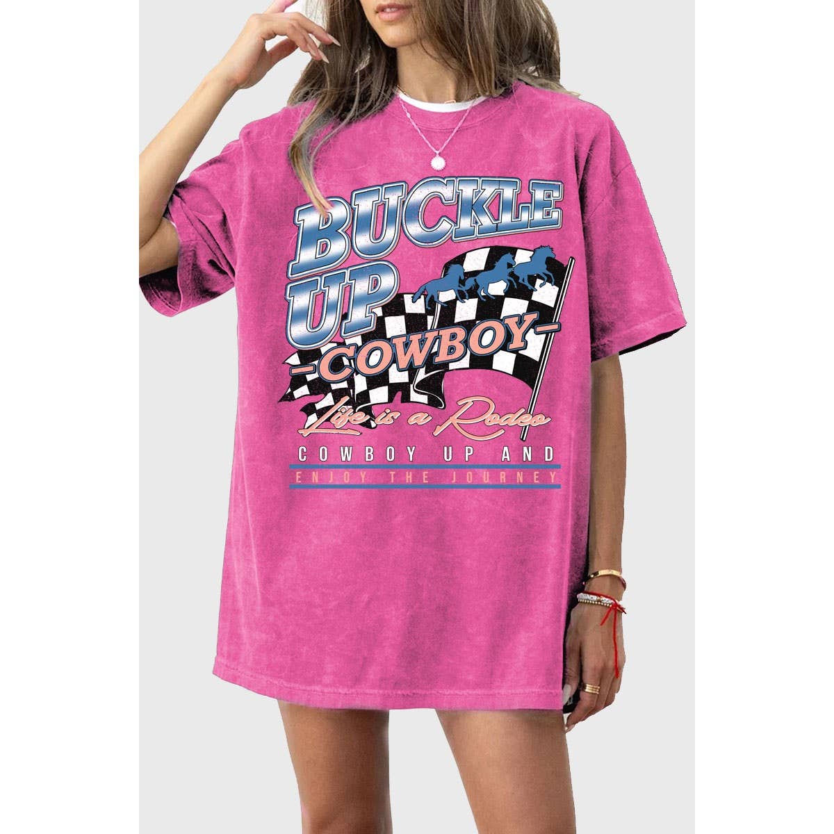 BUCKLE UP COWBOY OVERSIZED MINERAL GRAPHIC TEE