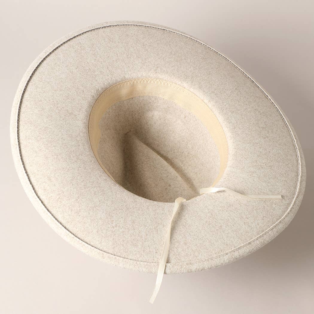 Pearl Detail Felt Fedora Panama Hat